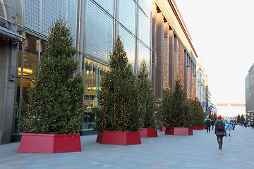 Image showing Christmas Trees in Helsinki City 