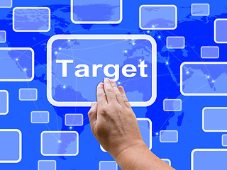 Image showing Target Touch Screen Shows Aims Objectives Or Aspirations