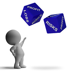 Image showing Profit Or Loss Dice Showing Returns For Business