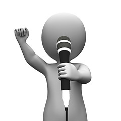 Image showing Singer Singing Character Shows Music Or Karaoke Concert