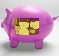 Image showing Pounds In Piggy Shows UK Profit And Prosperity