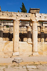 Image showing and the roman temple history pamukkale    old construction in as