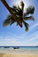 Image showing sun ligt asia  the  kho     rocks  boat   thailand    sea anchor