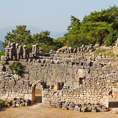 Image showing  ruins stone and theatre in  antalya  arykanda turkey asia sky a