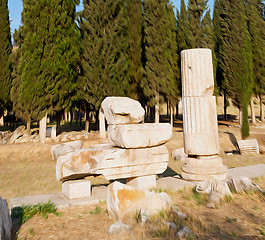 Image showing and the roman temple history pamukkale    old construction in as