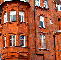 Image showing window in europe london old red brick wall and      historical 