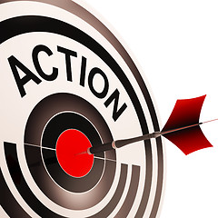 Image showing Action Means Acting Or Proactive