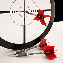 Image showing Dart Target Means Focused Successful Aim