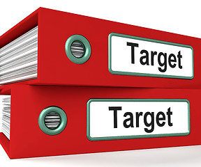 Image showing Target Folders Show Business Goals And Objectives