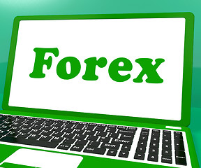 Image showing Forex Laptop Shows Foreign Exchange Or Currency Trading