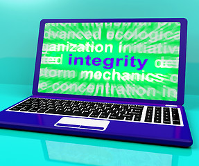 Image showing Integrity Laptop Shows Honesty Morality And Trust