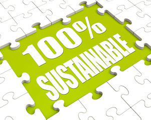 Image showing 100% Sustainable Puzzle Shows Environment Protected And Recyclin
