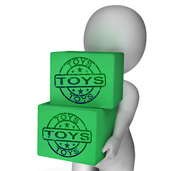 Image showing Toys Boxes Mean Presents For Children And Kids