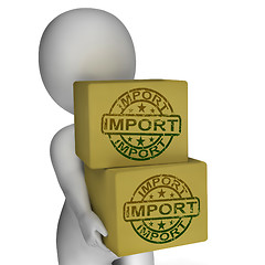 Image showing Import Boxes Show Imported Global Goods And Merchandise