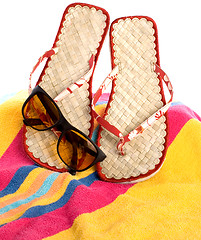 Image showing Stripes, Shades, And Sandals