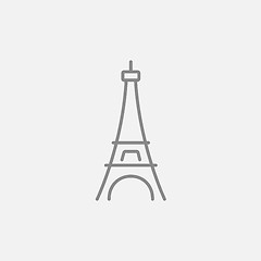 Image showing Eiffel Tower line icon.