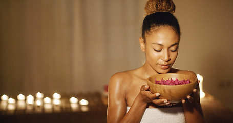 Image showing Young Woman And Aromatherapy