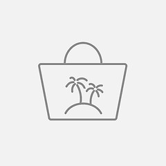 Image showing Beach bag line icon.