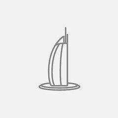 Image showing Burj Al Arab hotel line icon.