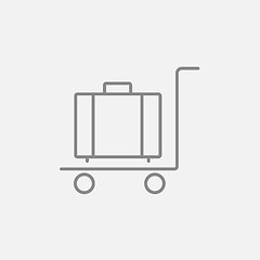 Image showing Luggage on trolley line icon.