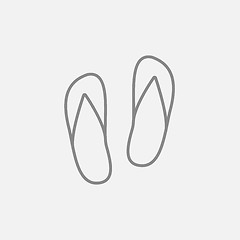 Image showing Beach slipper line icon.