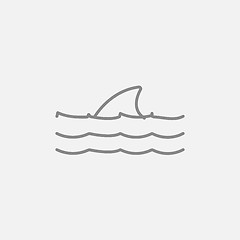 Image showing Dorsal shark fin above water line icon.