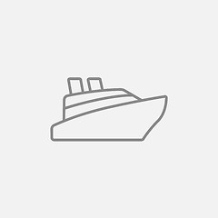 Image showing Cruise ship line icon.