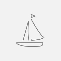 Image showing Sailboat line icon.