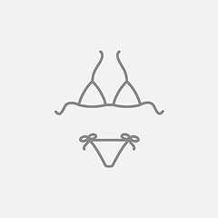 Image showing Swimsuit for women line icon.
