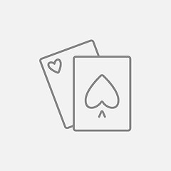 Image showing Playing cards line icon.