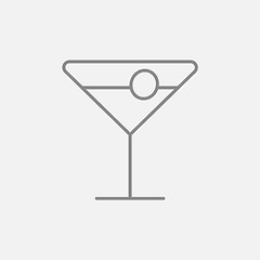 Image showing Cocktail glass line icon.