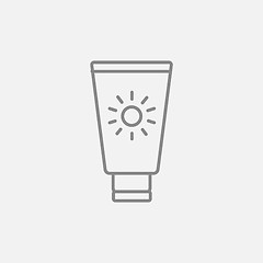 Image showing Sunscreen line icon.