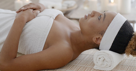 Image showing Woman Relaxing In Spa Salon