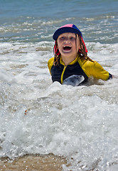 Image showing girl in waves