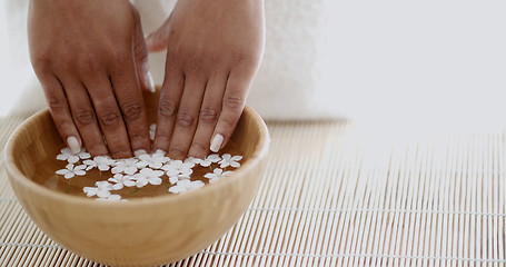 Image showing Female Hands And Manicure In Spa Salon