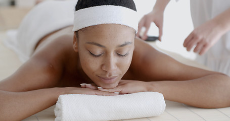 Image showing Woman Relaxing At A Health Spa