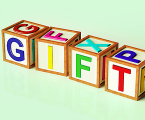 Image showing Gift Blocks Mean Giveaway Present Or Offer