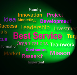 Image showing Best Service Words Shows Steps For Delivery Of Services