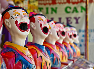 Image showing row of clowns