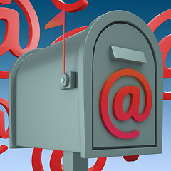 Image showing E-mail Postbox Shows Inbox And Outbox Mail