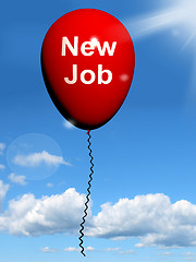 Image showing New Job Balloon Shows New Beginnings in Careers