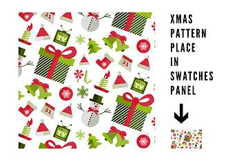 Image showing Seamless pattern with Christmas elements