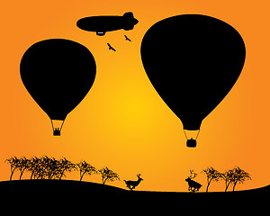 Image showing Balloons derizhabl two deer trees