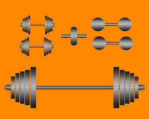 Image showing dumbbell and barbell wheel