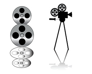 Image showing movie camera and film strip