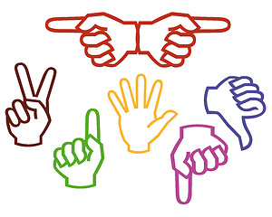 Image showing multicolored hands