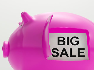 Image showing Big Sale Piggy Bank Means Massive Bargains