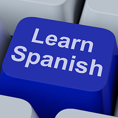 Image showing Learn Spanish Key Shows Studying Language Online