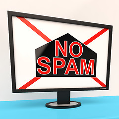 Image showing No Spam Shows Unwanted Undesired Trash Mail