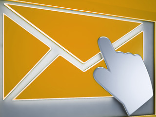 Image showing Envelope Button Shows Electronic Messaging